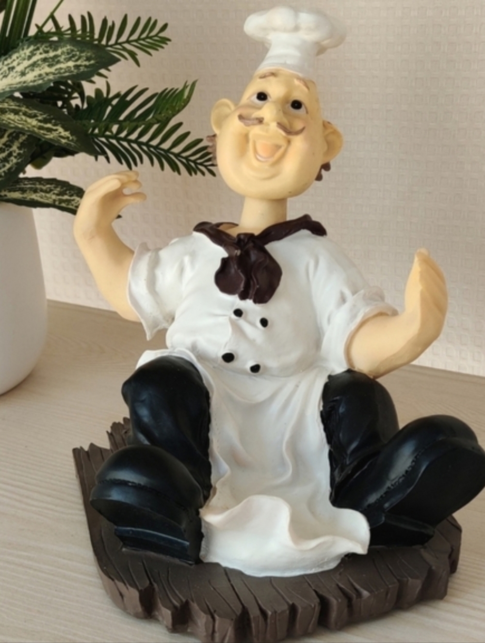 Vintage Vineyard Collection Chef Holding Bottle